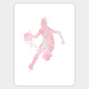 Girl Basketball Player Dribbling Watercolor Sport Gift Sticker